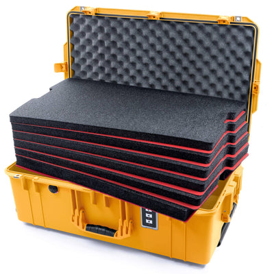 Pelican 1595 Air Case, Yellow Custom Tool Kit (6 Foam Inserts with Convoluted Lid Foam) ColorCase 015950-0060-240-240