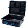 Pelican 1600 Case, Black with Blue Handle & Latches Mesh Lid Organizer Only ColorCase 016000-0100-110-120