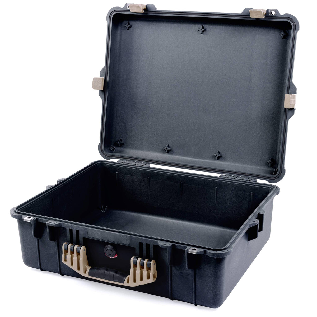 Pelican 1600 Case, Black with Desert Tan Handle &amp; Latches None (Case Only) ColorCase 016000-0000-110-310