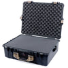 Pelican 1600 Case, Black with Desert Tan Handle & Latches Pick & Pluck Foam with Convoluted Lid Foam ColorCase 016000-0001-110-310