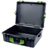 Pelican 1600 Case, Black with Lime Green Handle & Latches None (Case Only) ColorCase 016000-0000-110-300