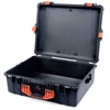 Pelican 1600 Case, Black with Orange Handle & Latches None (Case Only) ColorCase 016000-0000-110-150