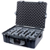 Pelican 1600 Case, Black with Silver Handle & Latches Gray Padded Dividers with Convoluted Lid Foam ColorCase 016000-0070-110-180