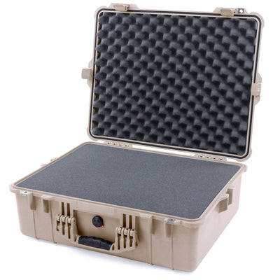 Pelican 1600 Case, Desert Tan Pick & Pluck Foam with Convoluted Lid Foam ColorCase 016000-0001-310-310