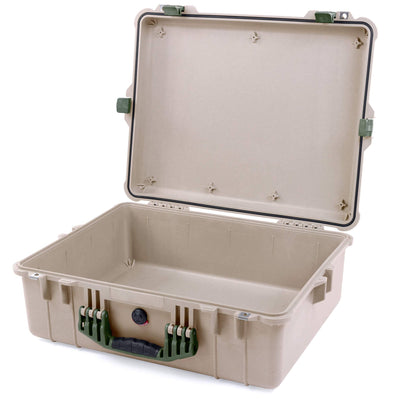 Pelican 1600 Case, Desert Tan with OD Green Handle & Latches None (Case Only) ColorCase 016000-0000-310-130