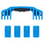 Pelican 1600 Replacement Handle & Latches, Blue (Set of 1 Handle, 4 Push-Button Latches) ColorCase 