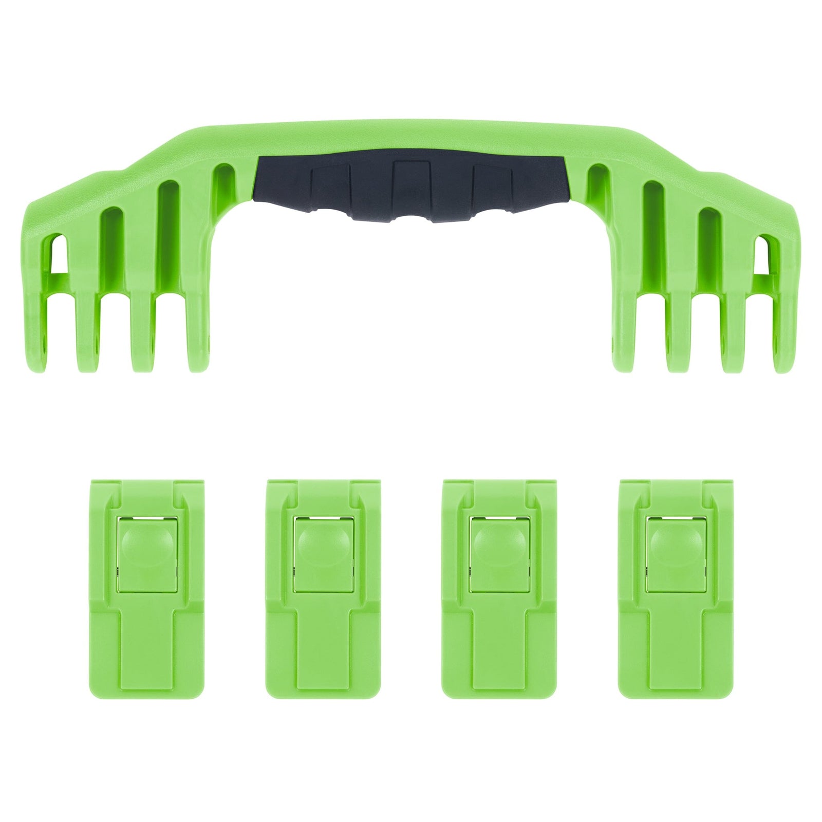 Pelican 1600 Replacement Handle & Latches, Lime Green (Set of 1 Handle, 4 Push-Button Latches) ColorCase 