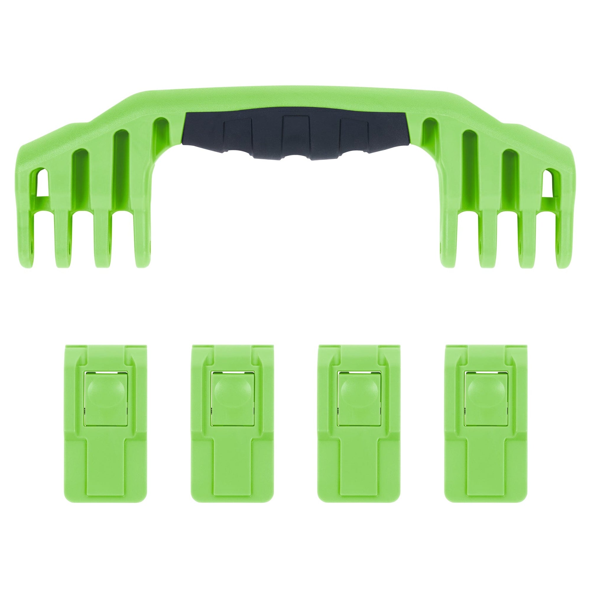 Pelican 1600 Replacement Handle & Latches, Lime Green (Set of 1 Handle, 4 Push-Button Latches) ColorCase 