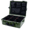 Pelican 1600 Case, OD Green with Black Handle & Latches TrekPak Divider System with Mesh Lid Organizer ColorCase 016000-0120-130-110