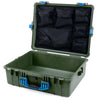 Pelican 1600 Case, OD Green with Blue Handle & Latches Mesh Lid Organizer Only ColorCase 016000-0100-130-120