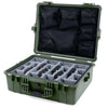 Pelican 1600 Case, OD Green Gray Padded Dividers with Mesh Lid Organizer ColorCase 016000-0170-130-130