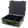 Pelican 1600 Case, OD Green TrekPak Divider System with Convoluted Lid Foam ColorCase 016000-0020-130-130