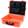 Pelican 1600 Case, Orange with Black Handle & Latches Mesh Lid Organizer Only ColorCase 016000-0100-150-110