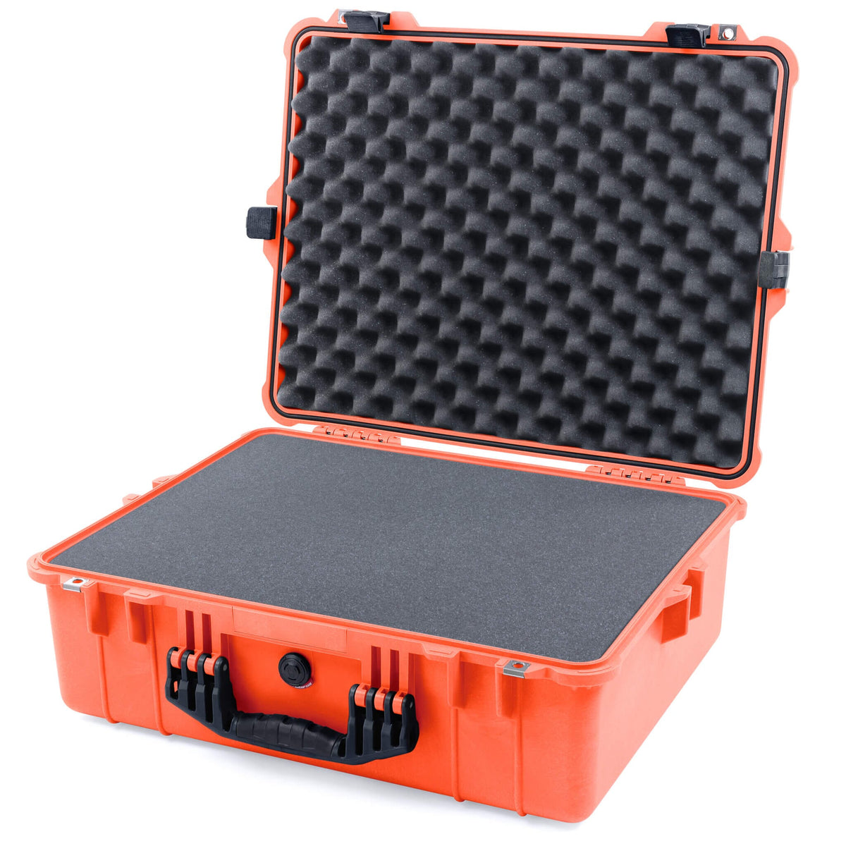 Pelican 1600 Case, Orange with Black Handle &amp; Latches Pick &amp; Pluck Foam with Convoluted Lid Foam ColorCase 016000-0001-150-110