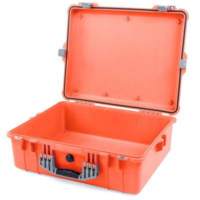 Pelican 1600 Case, Orange with Silver Handle & Latches None (Case Only) ColorCase 016000-0000-150-180