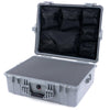 Pelican 1600 Case, Silver Pick & Pluck Foam with Mesh Lid Organizer ColorCase 016000-0101-180-180