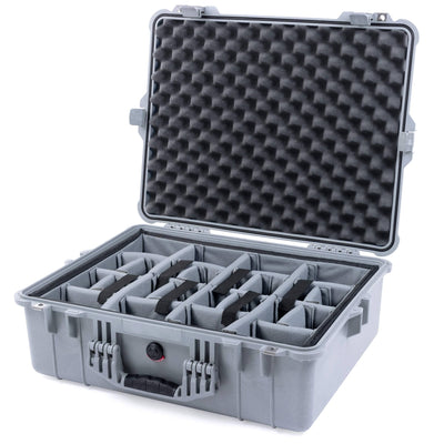 Pelican 1600 Case, Silver Gray Padded Dividers with Convoluted Lid Foam ColorCase 016000-0070-180-180