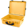 Pelican 1600 Case, Yellow with Black Handle & Latches None (Case Only) ColorCase 016000-0000-240-110