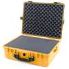 Pelican 1600 Case, Yellow with OD Green Handle & Latches Pick & Pluck Foam with Convoluted Lid Foam ColorCase 016000-0001-240-130