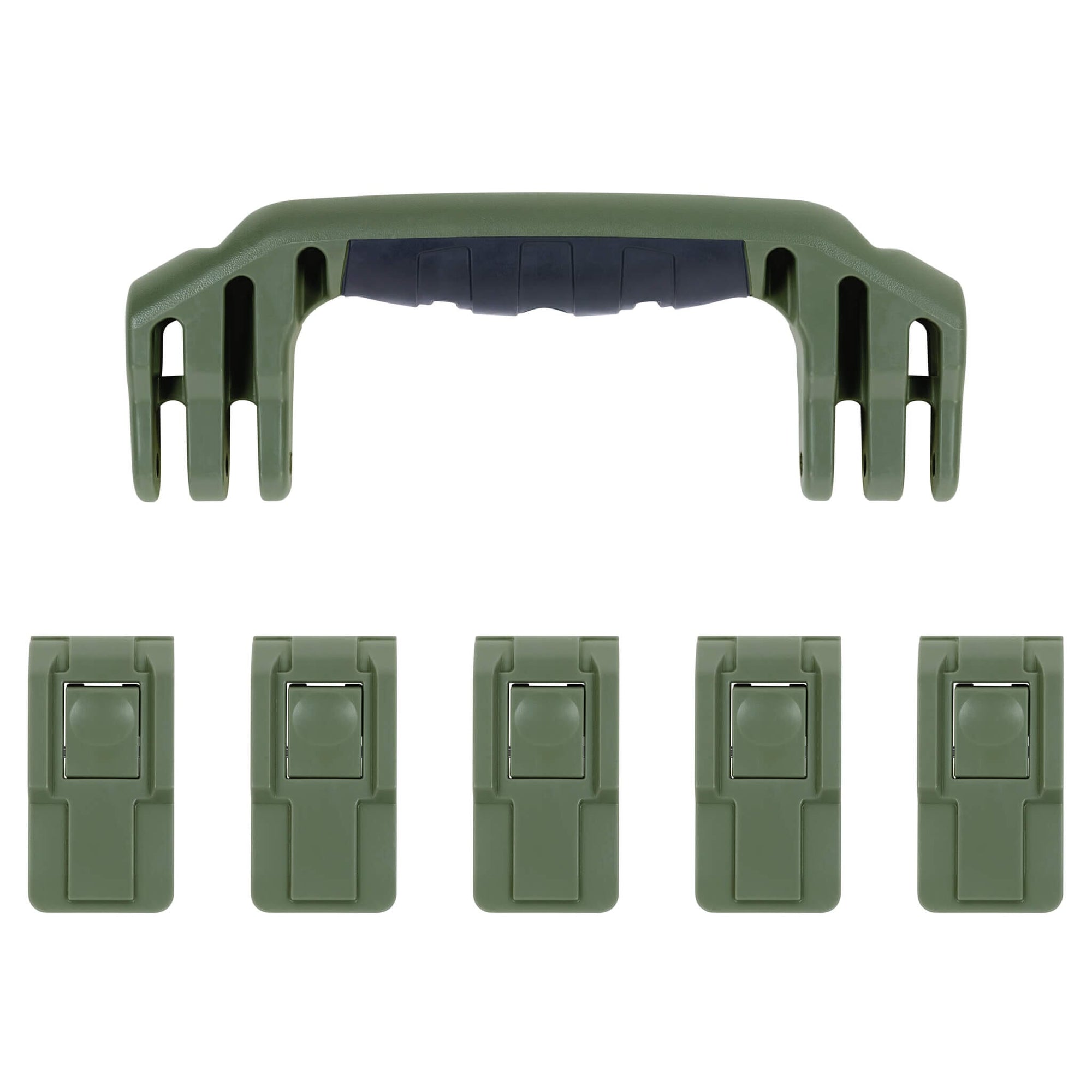 Pelican 1605 Air Replacement Handle & Latches, OD Green (Set of 1 Handle, 5 Latches) ColorCase 