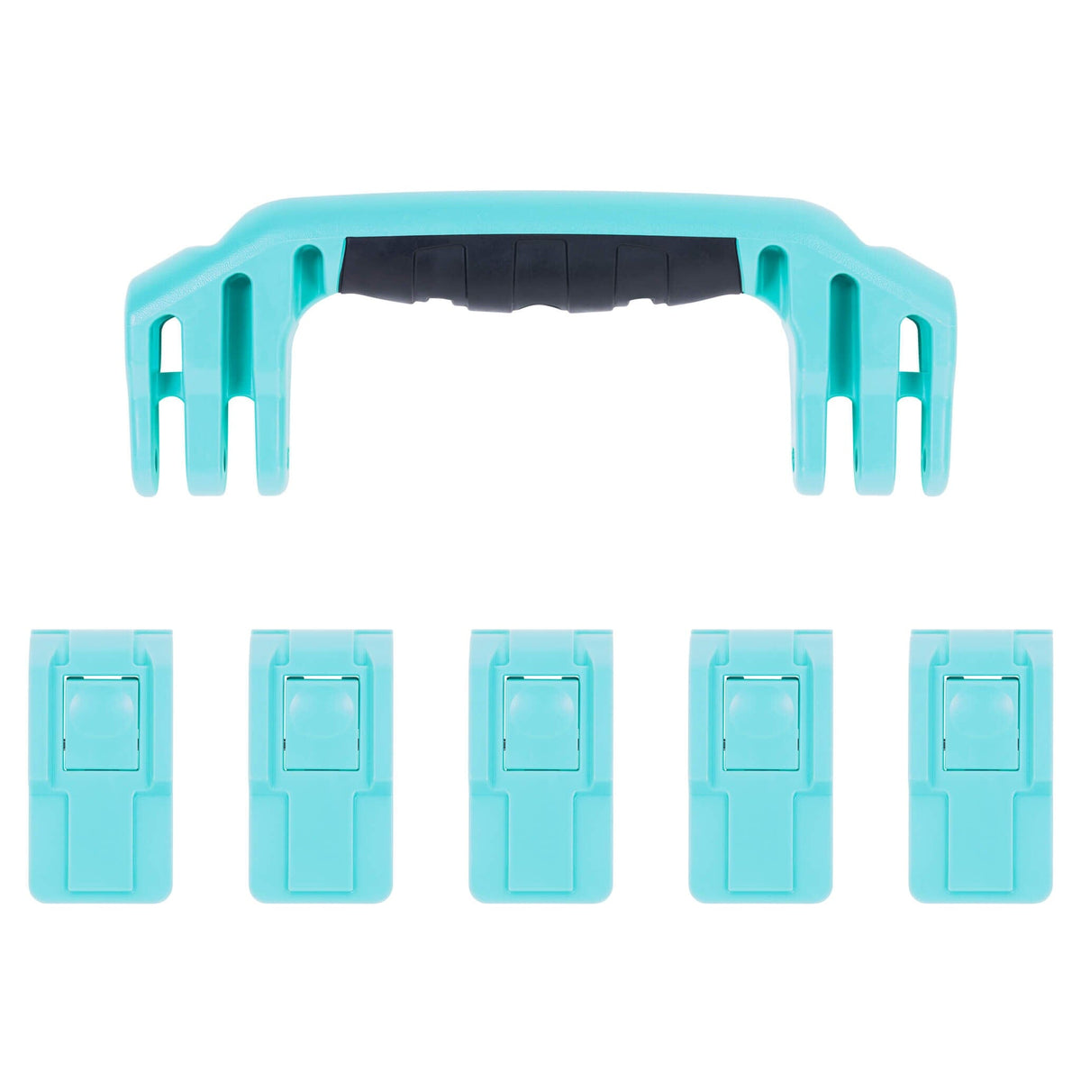Pelican 1605 Air Replacement Handle &amp; Latches, Teal (Set of 1 Handle, 5 Latches) ColorCase 