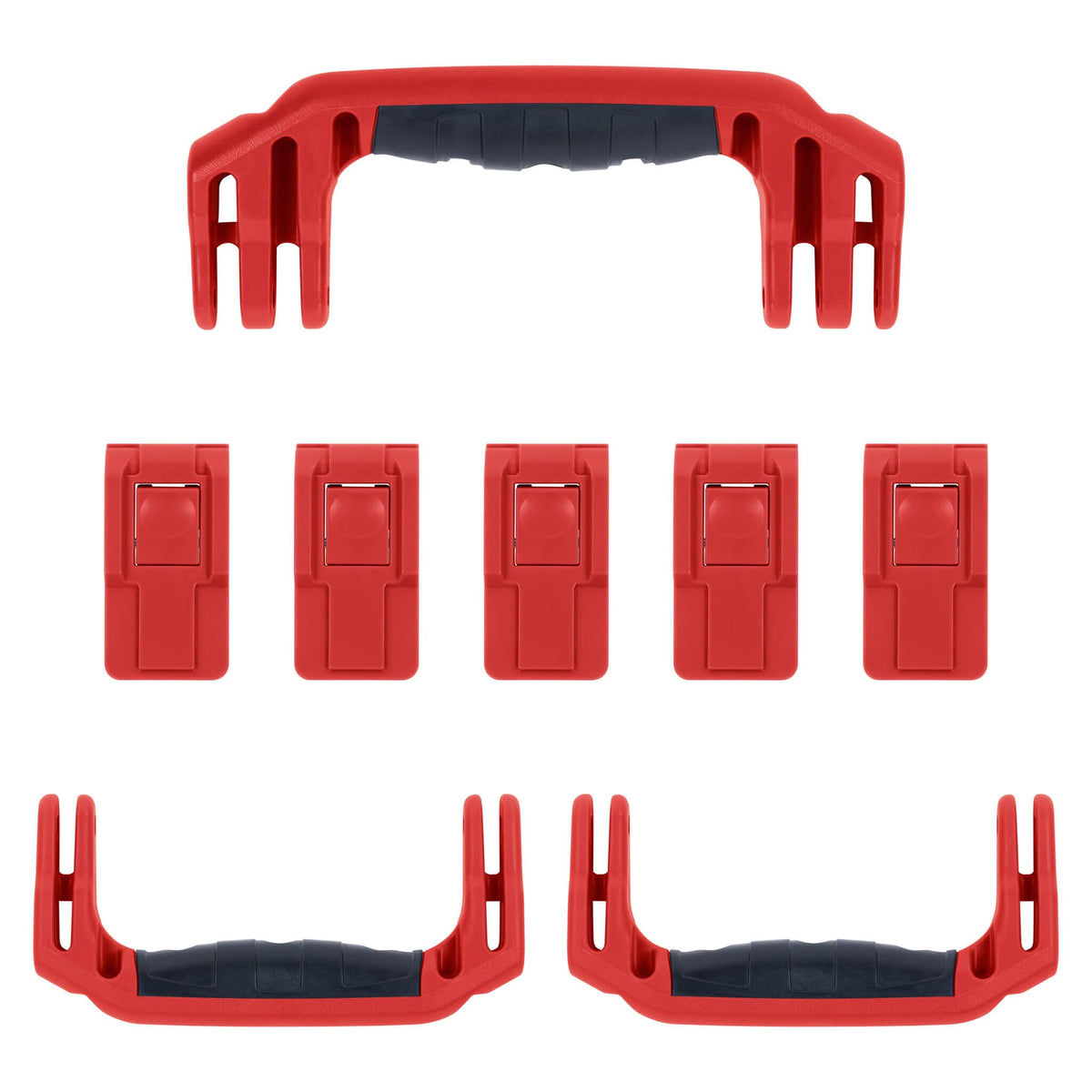 Pelican 1606 Air Replacement Handles &amp; Latches, Red (Set of 3 Handles, 5 Latches) ColorCase 