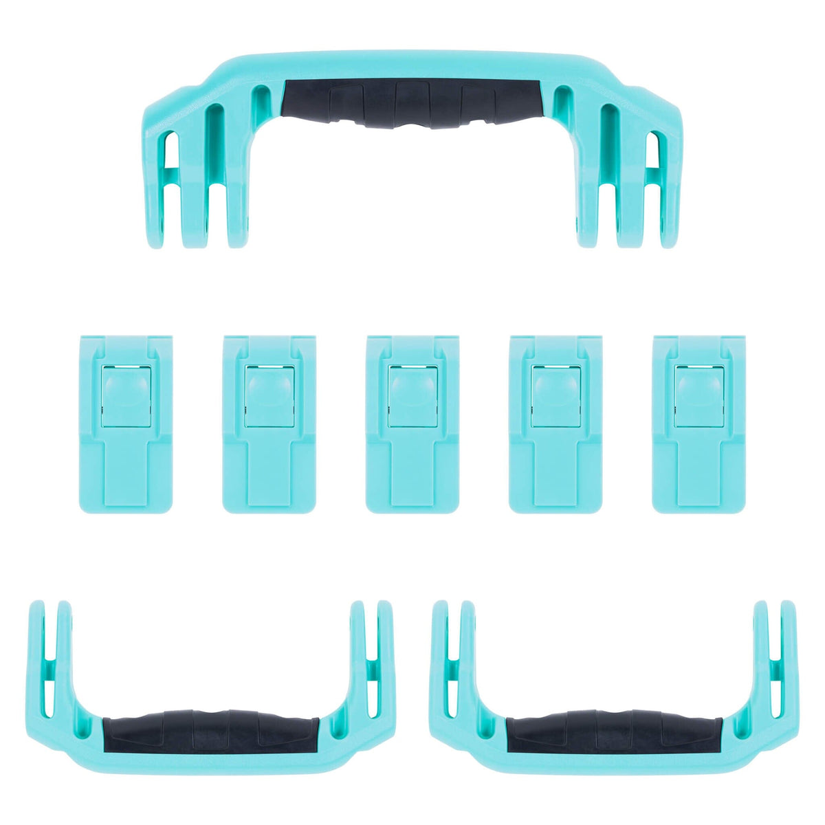 Pelican 1606 Air Replacement Handles &amp; Latches, Teal (Set of 3 Handles, 5 Latches) ColorCase 