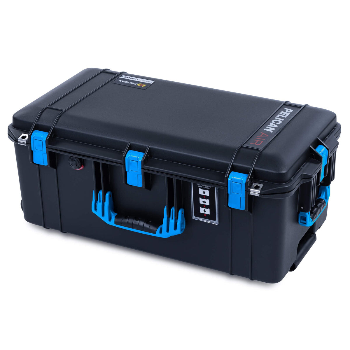 Pelican 1606 Air Case, Black with Blue Handles &amp; Latches ColorCase 