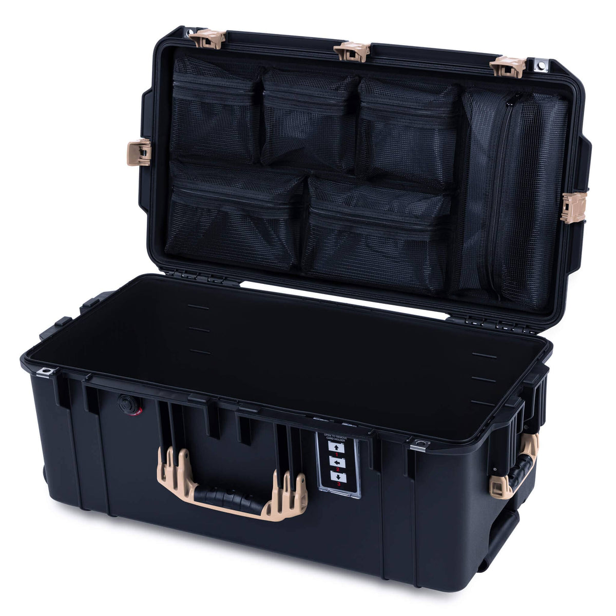 Pelican 1606 Air Case, Black with Desert Tan Handles &amp; Latches ColorCase 