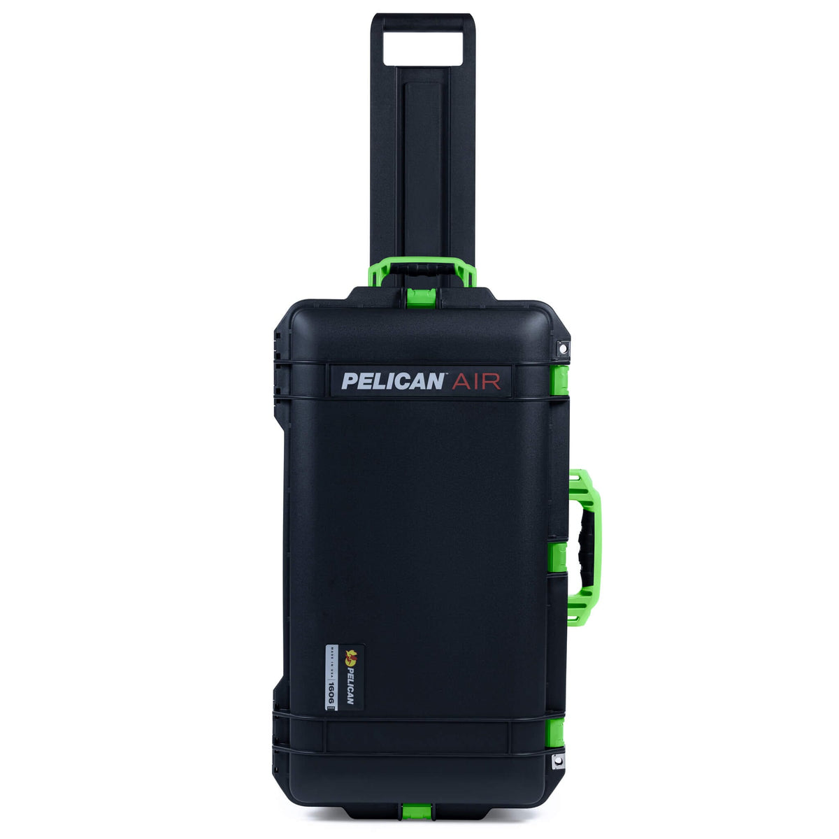 Pelican 1606 Air Case, Black with Lime Green Handles &amp; Latches ColorCase 