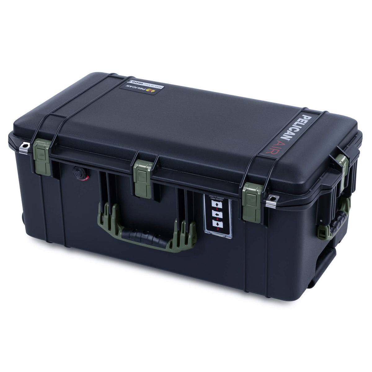 Pelican 1606 Air Case, Black with OD Green Handles &amp; Latches ColorCase 