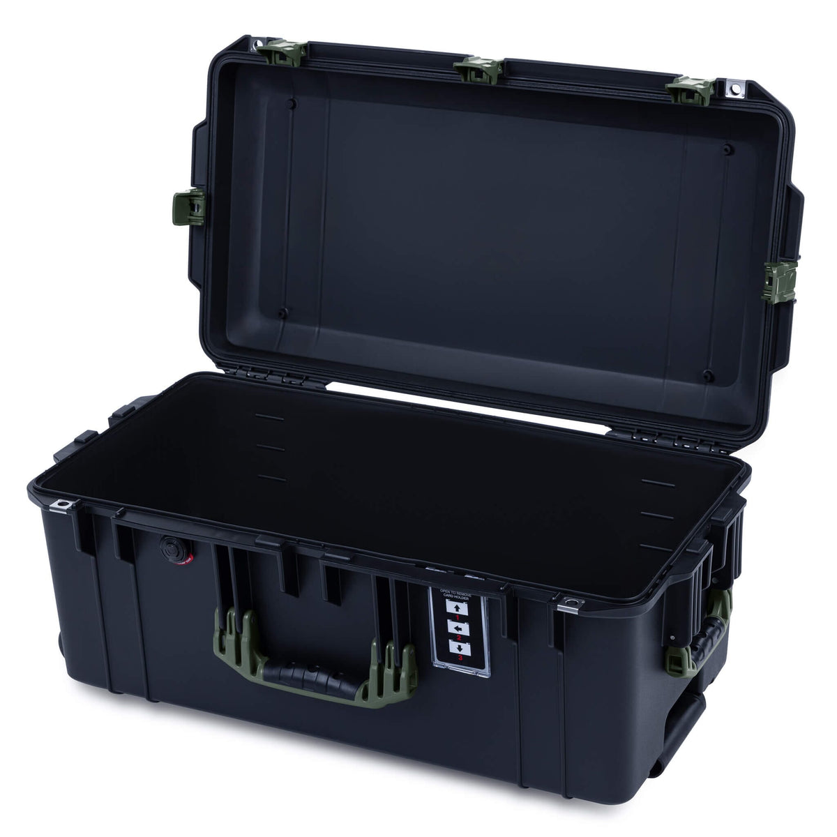 Pelican 1606 Air Case, Black with OD Green Handles &amp; Latches None (Case Only) ColorCase 016060-0000-110-131