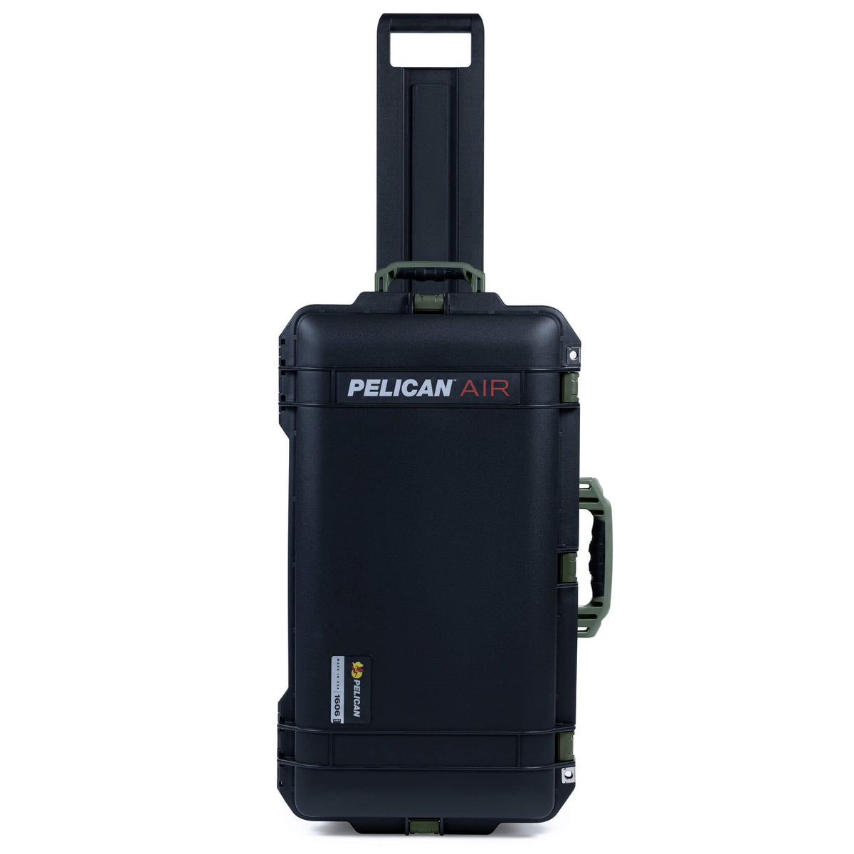 Pelican 1606 Air Case, Black with OD Green Handles &amp; Latches ColorCase 