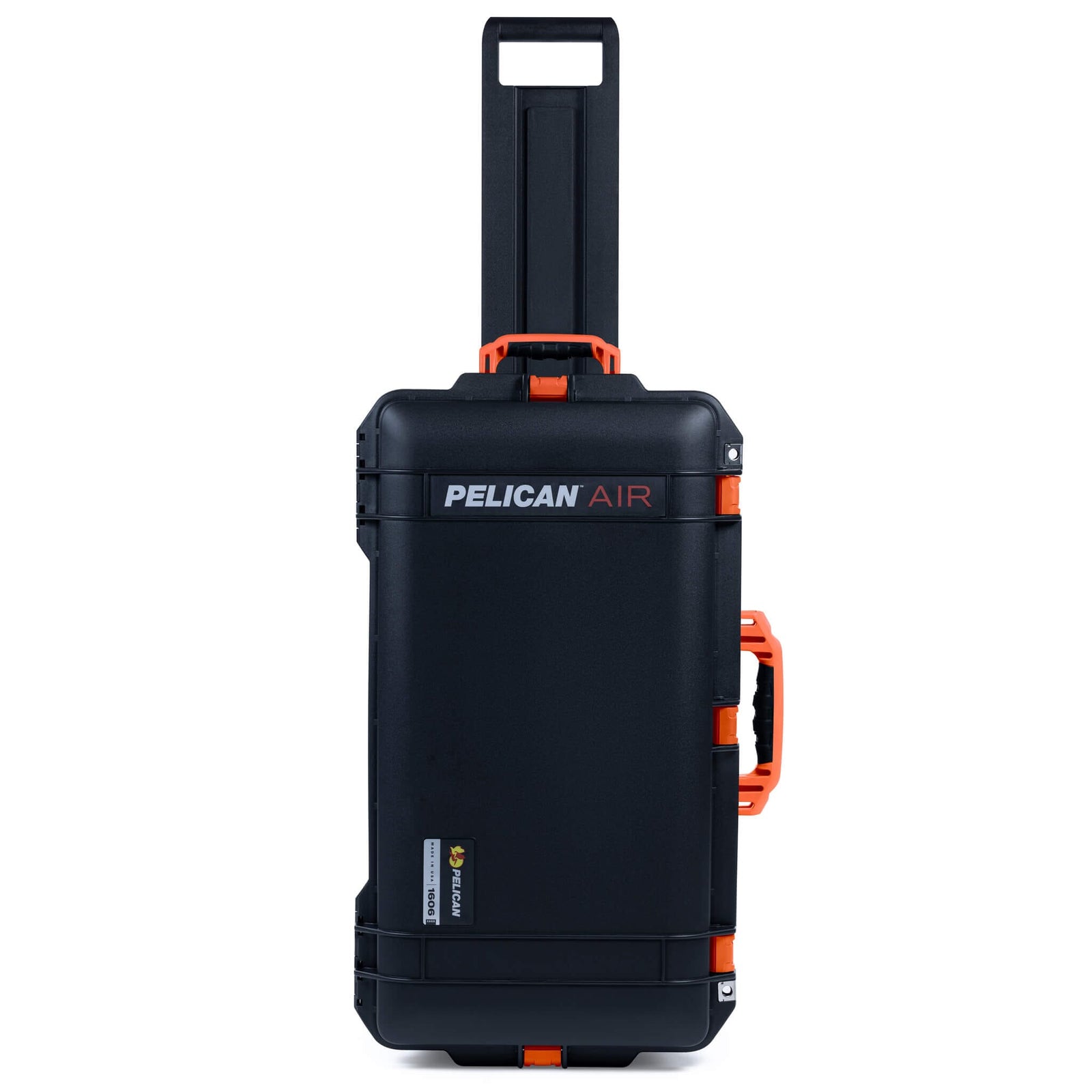 Pelican 1606 Air Case, Black with Orange Handles & Latches ColorCase 