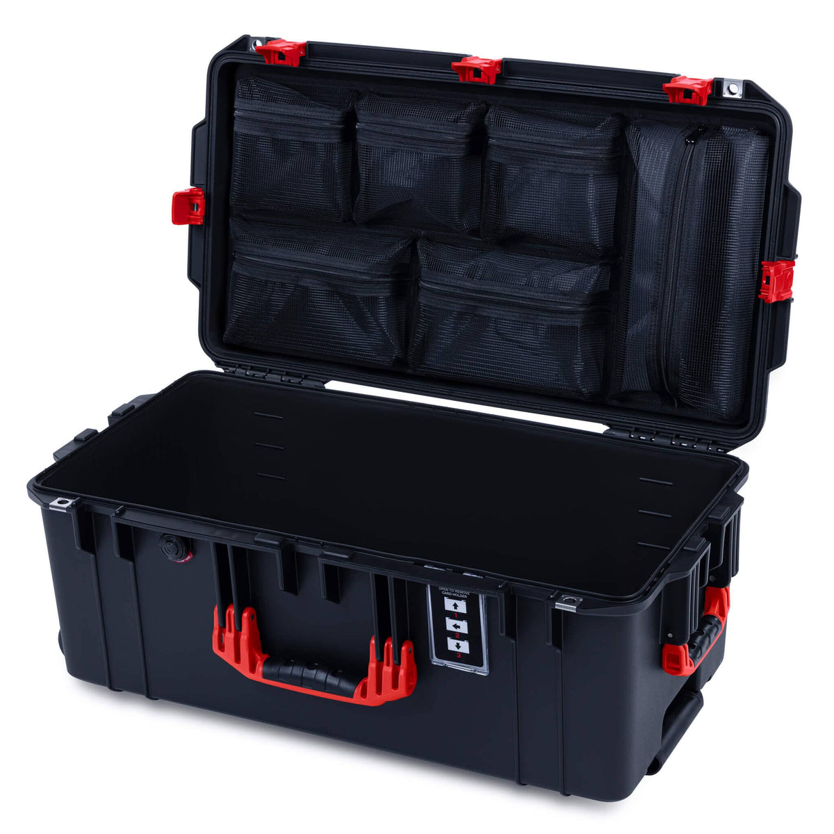 Pelican 1606 Air Case, Black with Red Handles &amp; Latches ColorCase 