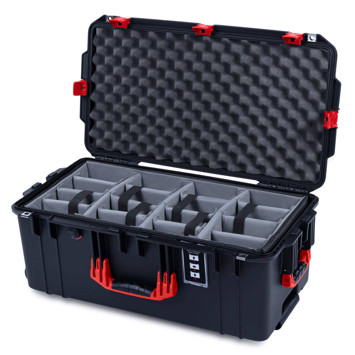 Pelican 1606 Air Case, Black with Red Handles &amp; Latches ColorCase 