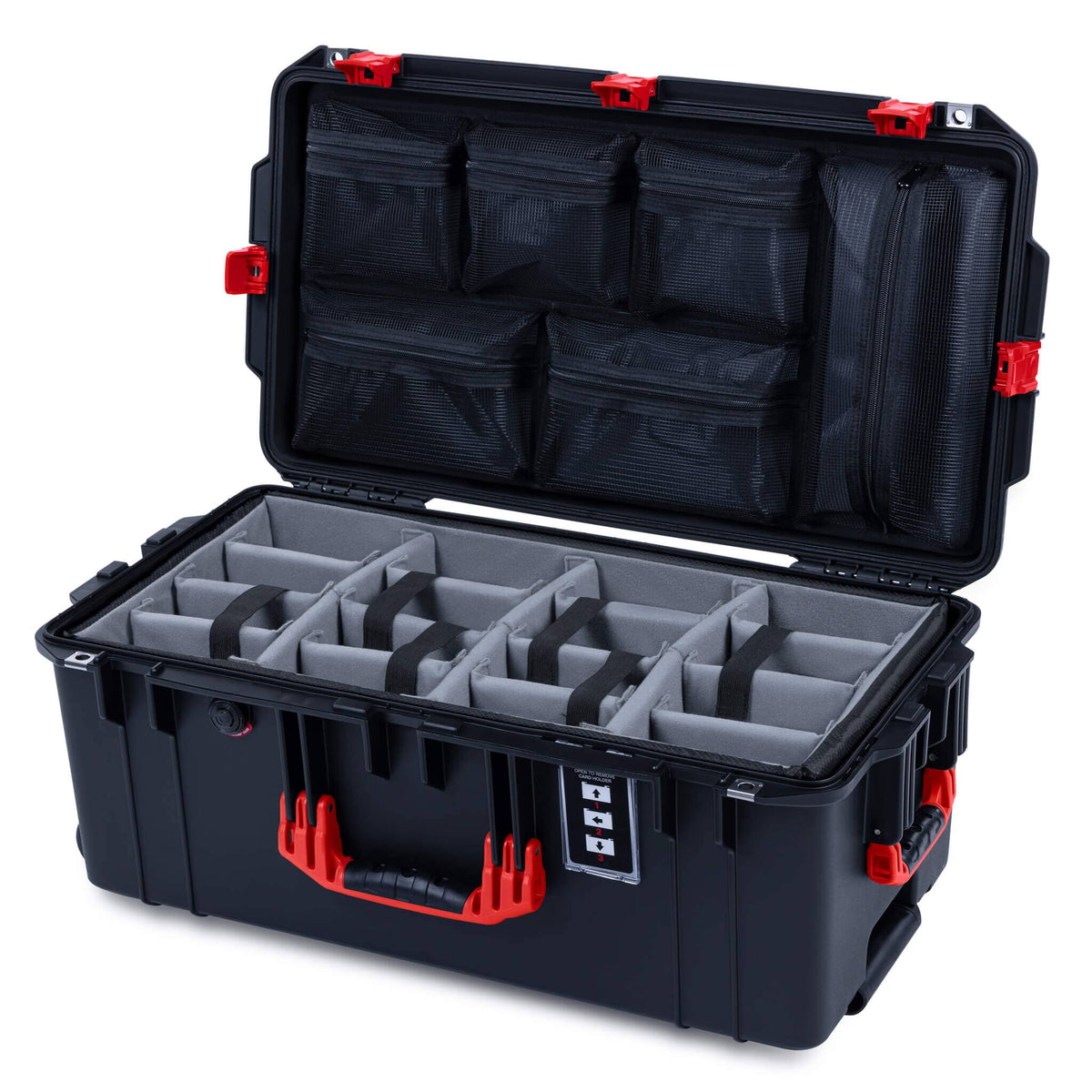 Pelican 1606 Air Case, Black with Red Handles &amp; Latches ColorCase 