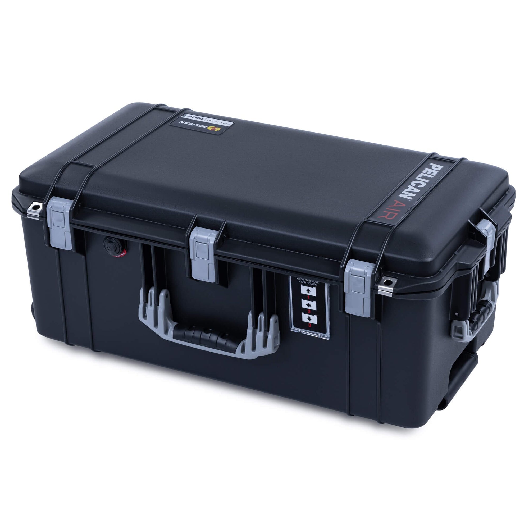 Pelican 1606 Air Case, Black with Silver Handles & Latches ColorCase 