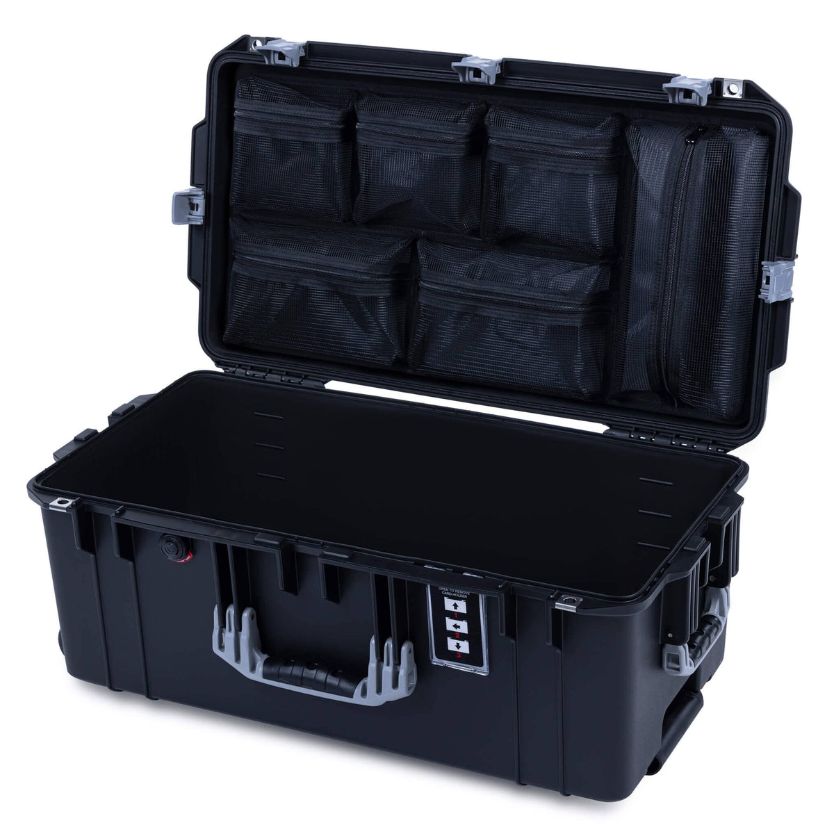 Pelican 1606 Air Case, Black with Silver Handles &amp; Latches ColorCase 