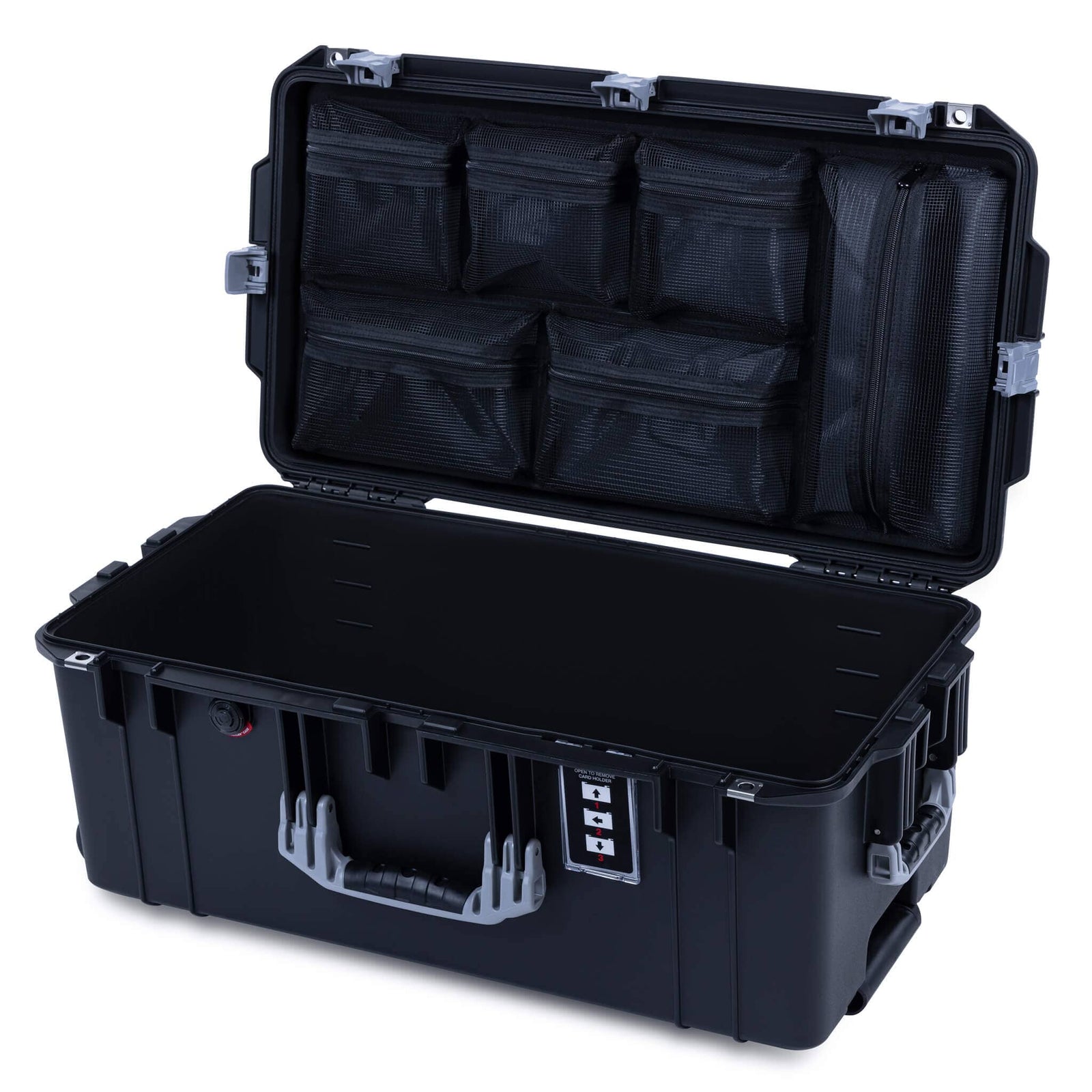 Pelican 1606 Air Case, Black with Silver Handles & Latches ColorCase 