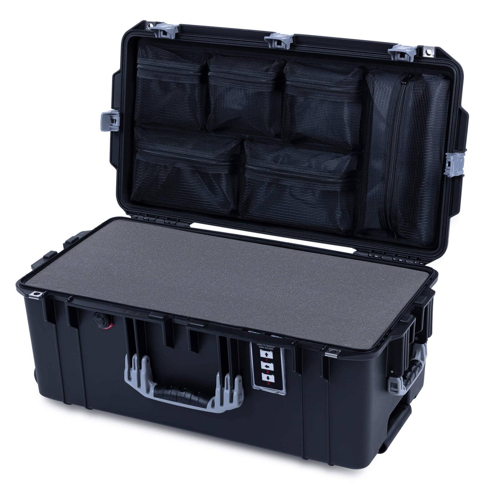 Pelican 1606 Air Case, Black with Silver Handles & Latches ColorCase 
