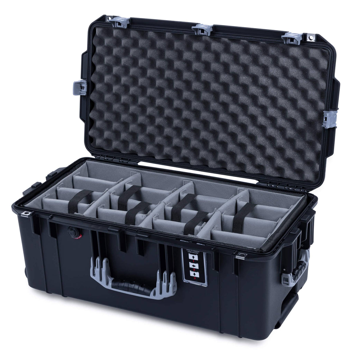 Pelican 1606 Air Case, Black with Silver Handles &amp; Latches ColorCase 