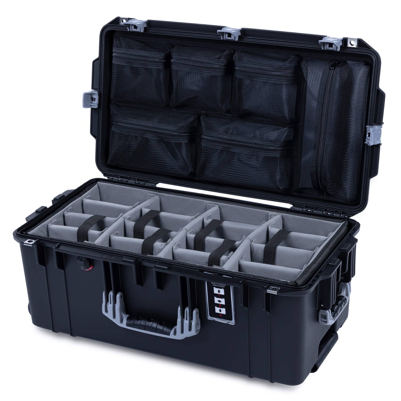 Pelican 1606 Air Case, Black with Silver Handles & Latches ColorCase 