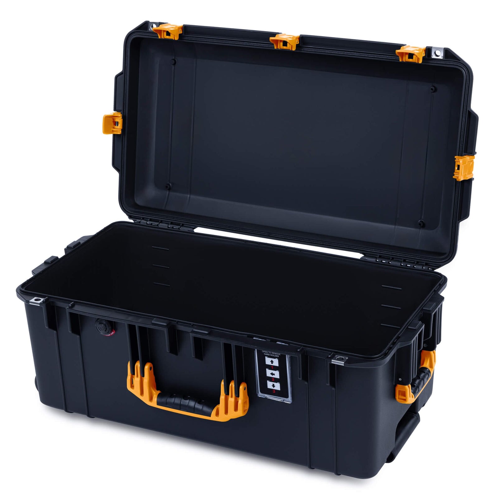 Pelican 1606 Air Case, Black with Yellow Handles & Latches None (Case Only) ColorCase 016060-0000-110-241