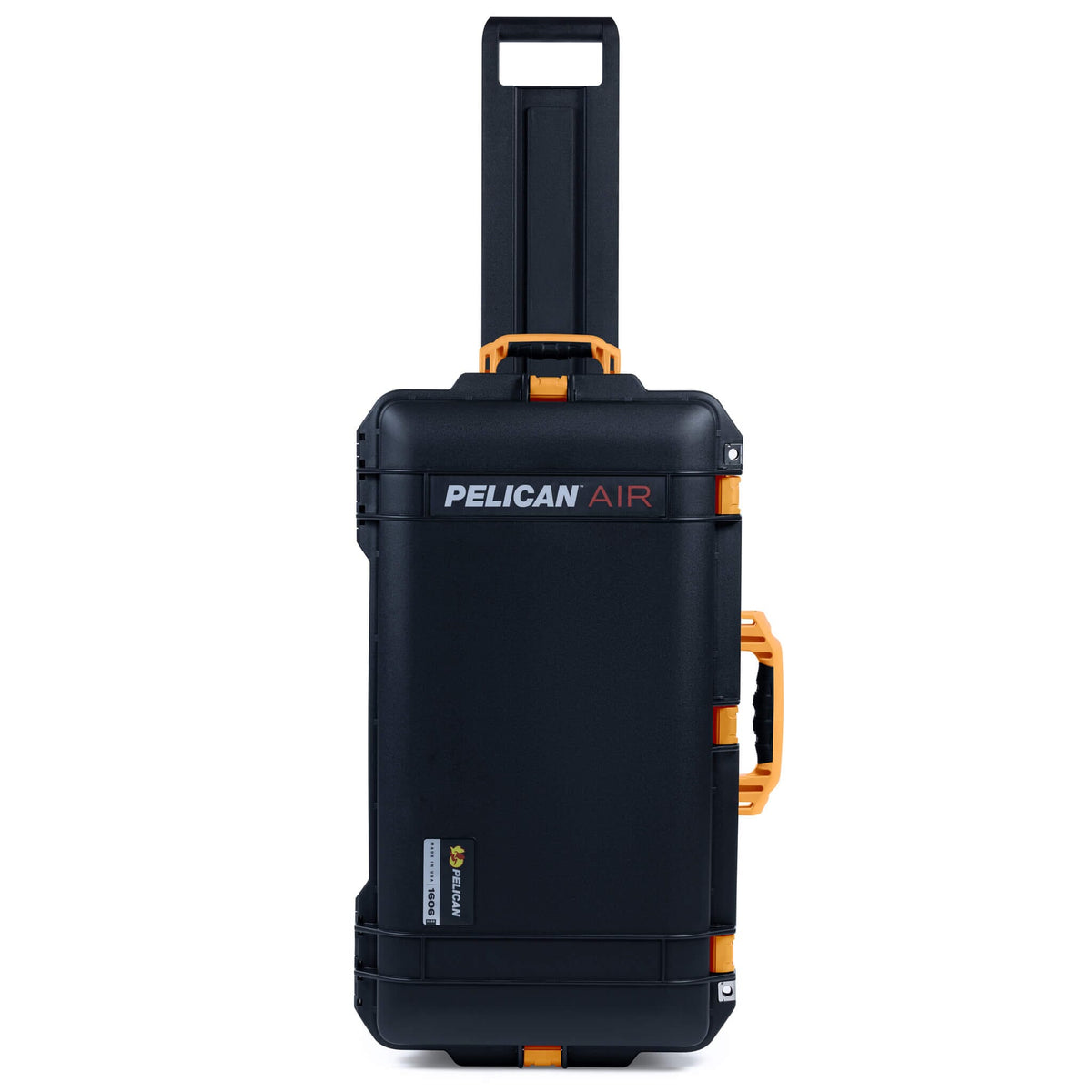 Pelican 1606 Air Case, Black with Yellow Handles &amp; Latches ColorCase 
