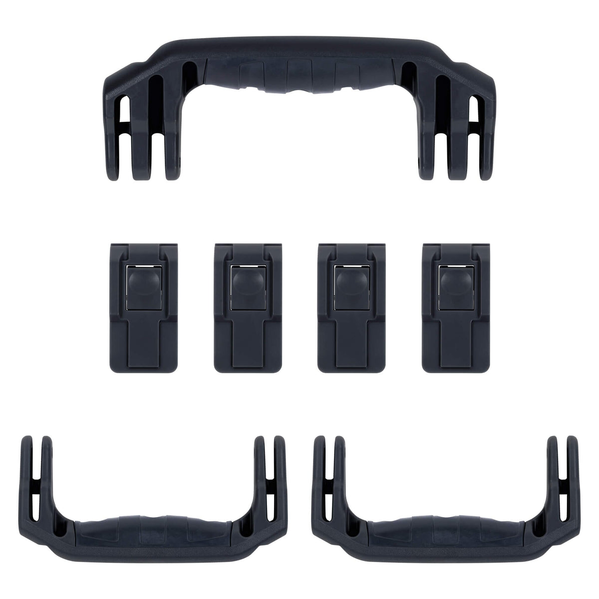 Pelican 1607 Air Replacement Handles &amp; Latches, Black (Set of 3 Handles, 4 Latches) ColorCase 