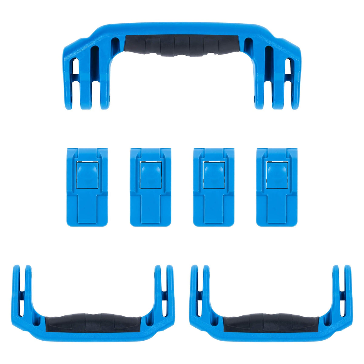 Pelican 1607 Air Replacement Handles &amp; Latches, Blue (Set of 3 Handles, 4 Latches) ColorCase 