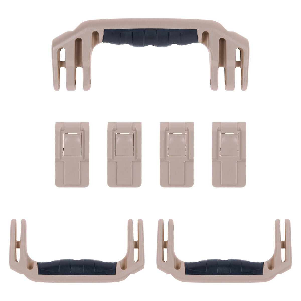 Pelican 1607 Air Replacement Handles &amp; Latches, Desert Tan (Set of 3 Handles, 4 Latches) ColorCase 