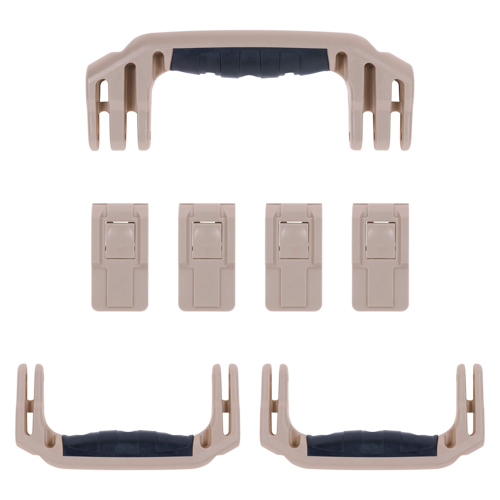 Pelican 1607 Air Replacement Handles & Latches, Desert Tan (Set of 3 Handles, 4 Latches) ColorCase 