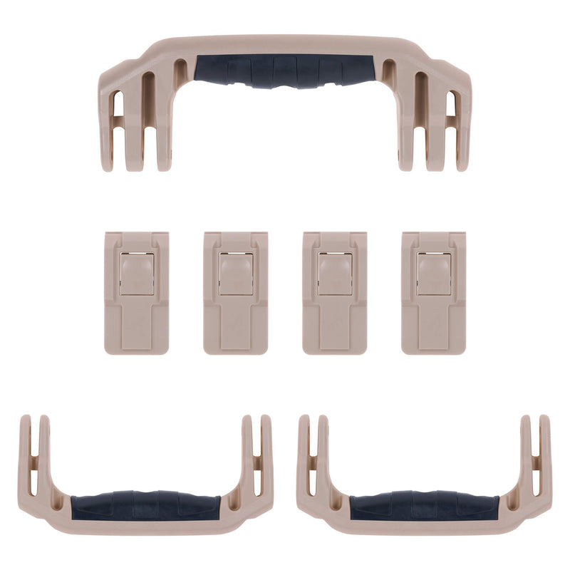 Pelican 1607 Air Replacement Handles & Latches, Desert Tan (Set of 3 Handles, 4 Latches) ColorCase 